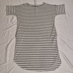 Red Lolly Striped Gray T-Shirt Dress With Pockets Size Medium